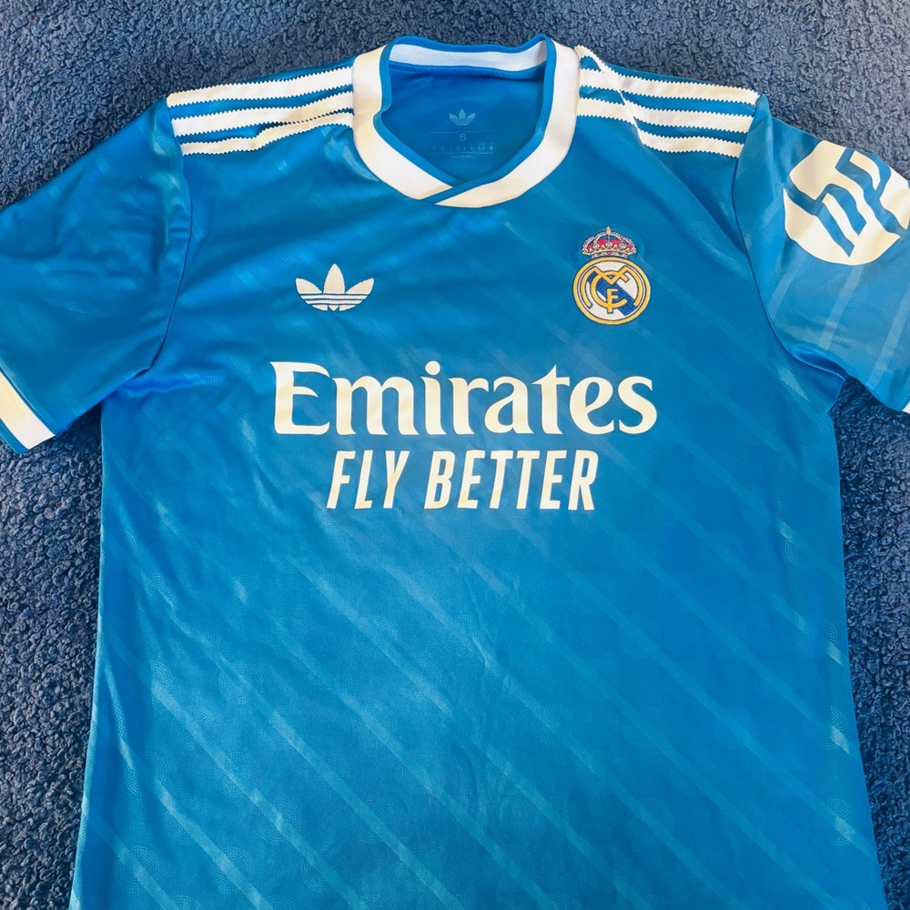 Adidas Adult Men’s Sky Blue Soccer Jersey Emirates